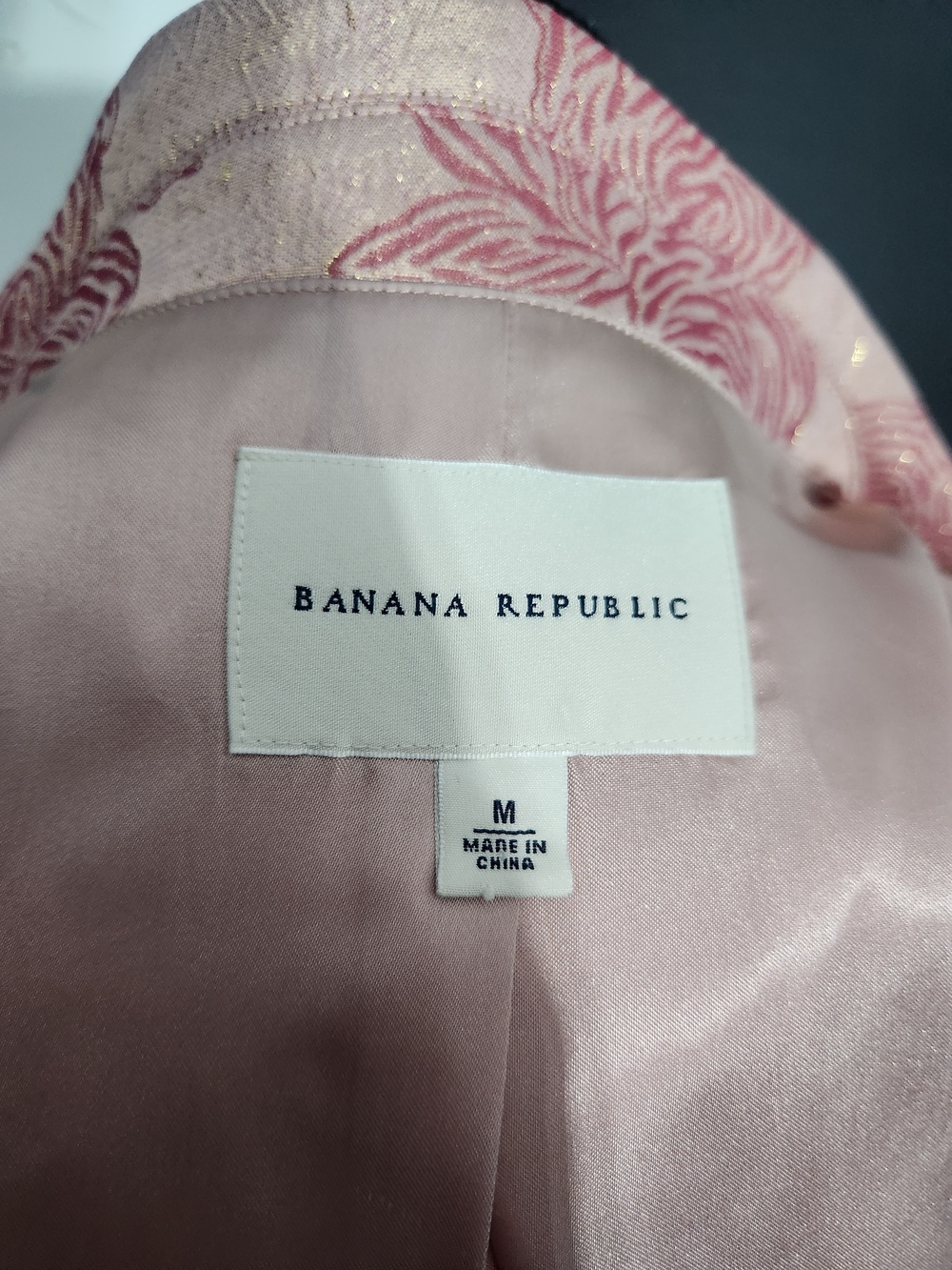 Banana Republic Pink Rose Brocade Trench Coat - Picture 8 of 9